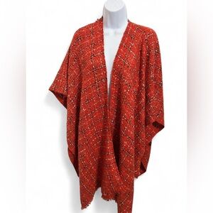 Chico's plaid wrap cardigan cape. One size